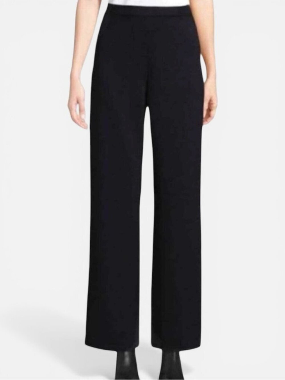 St. John Caviar Santana Knit Wool Pants Size 6 Black